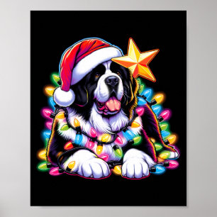 Xmas Landseer Newfoundland Dog Tangled Christmas L Poster