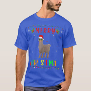 Xmas Light Alpaca Design Matching Christmas Pajama T-Shirt