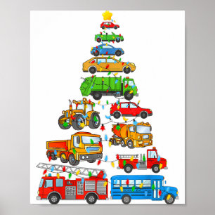 Xmas Light Christmas Tree, Funny Xmas Boys Kids To Poster