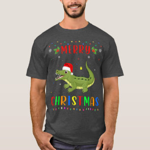 Xmas Light Crocodiles Design Matching Christmas Pa T-Shirt