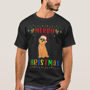Xmas Light Goldendoodle Dog Design Matching Christ T-Shirt