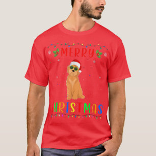 Xmas Light Goldendoodle Dog Design Matching Christ T-Shirt