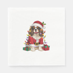 Xmas Lighting Cavalier King Charles Spaniel Dog Ch Napkin