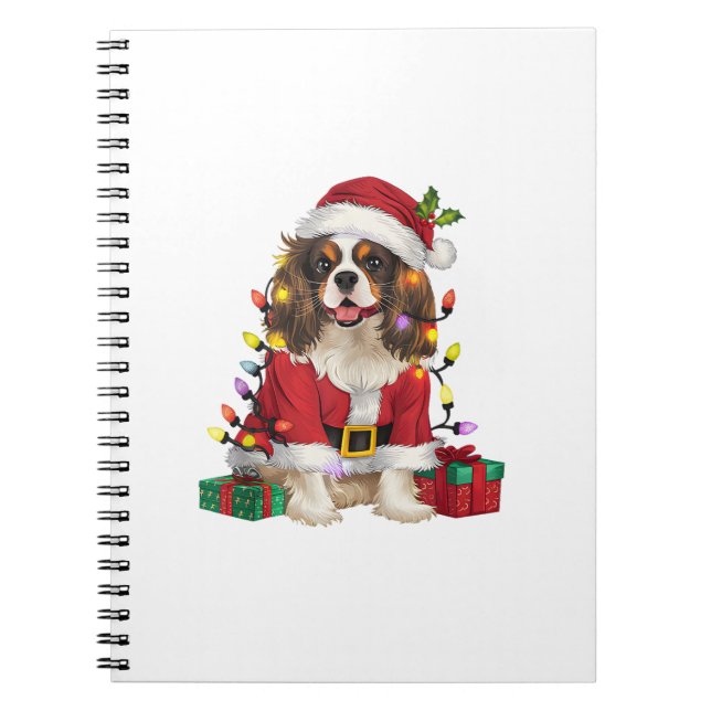 Xmas Lighting Cavalier King Charles Spaniel Dog Ch Notebook (Front)