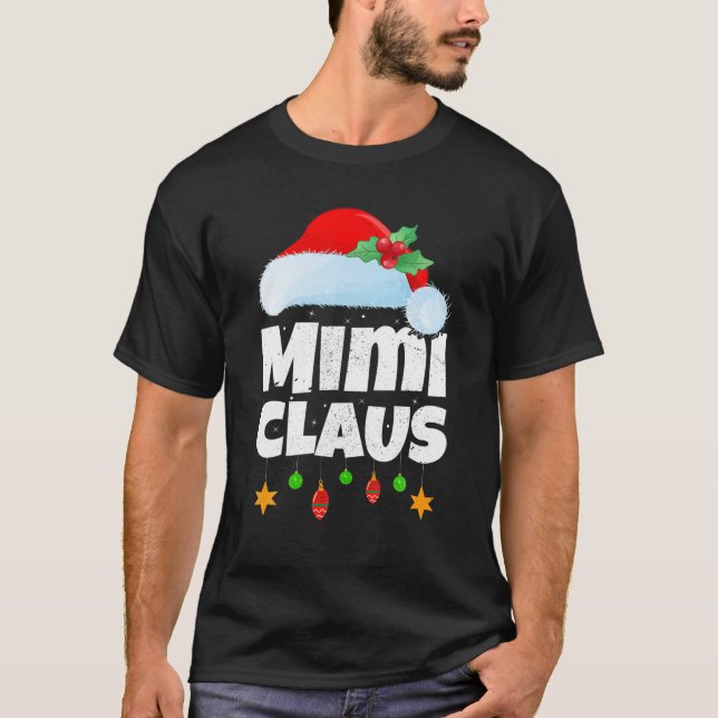 Xmas Lighting Family Matching Santa Mimi Claus Chr T-Shirt (Front)