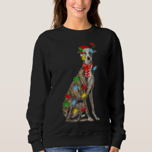 Xmas Lighting Holiday Santa Greyhound Dog Christma Sweatshirt