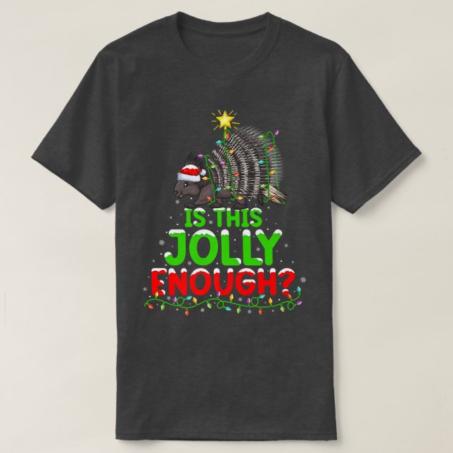 Xmas Lighting Is This Jolly Enough Porcupine Chris T-Shirt (Design Front)