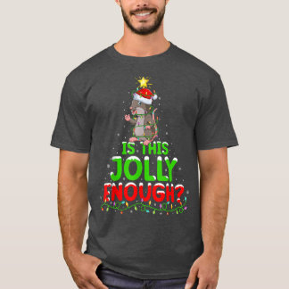 Xmas Lighting Is This Jolly Enough Rat Christmas T T-Shirt