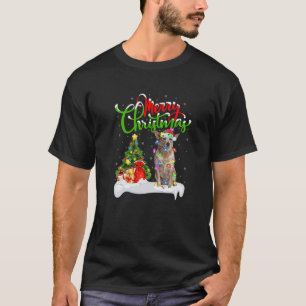 Xmas Lighting Matching Santa Australian Cattle Dog T-Shirt