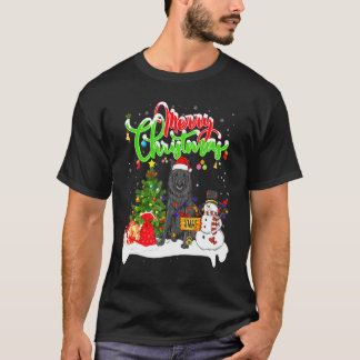 Xmas Lighting Matching Santa Belgian Sheepdog Dog T-Shirt
