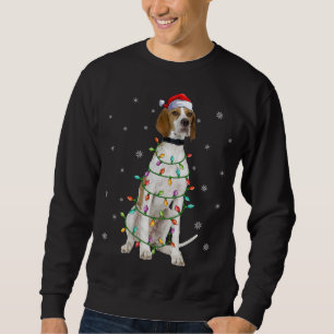 Xmas Lighting Matching Santa Hat English Pointer C Sweatshirt