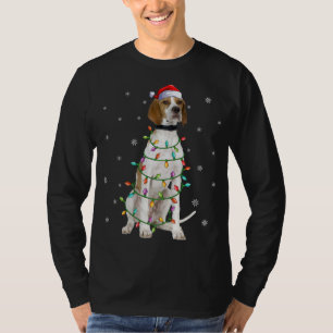 Xmas Lighting Matching Santa Hat English Pointer C T-Shirt