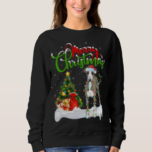 Xmas Lighting Matching Santa Italian Greyhound Dog Sweatshirt