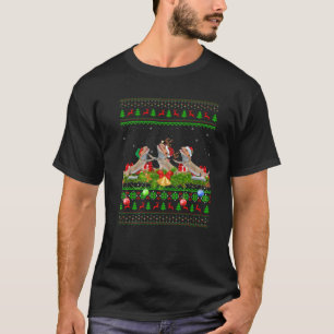 Xmas Lighting Reindeer Santa Ugly Bearded Dragon C T-Shirt