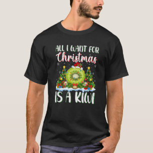 Xmas Lighting Santa All I Want For Christmas Is A T-Shirt