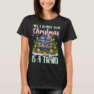 Xmas Lighting Santa All I Want For Christmas Is A T-Shirt