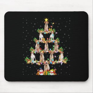 Xmas Lighting Santa Brittany Spaniel Dog Christmas Mouse Pad