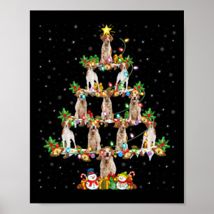 Xmas Lighting Santa Brittany Spaniel Dog Christmas Poster