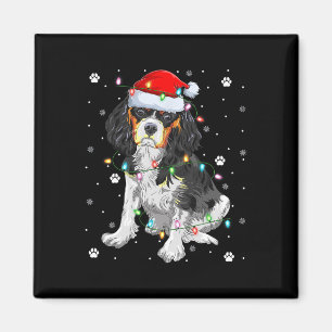 Xmas Lighting Santa Cavalier King Charles Spaniel  Magnet