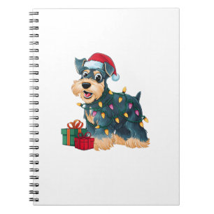 Xmas Lighting Santa Giant Schnauzer Dog Christmas Notebook