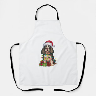 Xmas Lighting Santa Hat Alaskan Malamute Dog Chris Apron