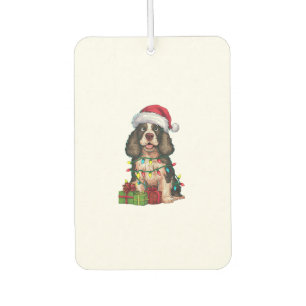 Xmas Lighting Santa Hat Alaskan Malamute Dog Chris Car Air Freshener