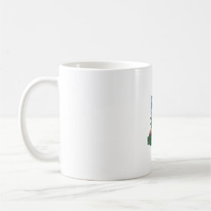 Xmas Lighting Santa Hat American Eskimo Dog Christ Coffee Mug