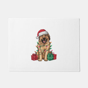 Xmas Lighting Santa Hat Anatolian Shepherd Dog Chr Doormat
