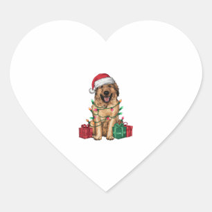 Xmas Lighting Santa Hat Anatolian Shepherd Dog Chr Heart Sticker