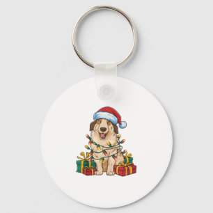 Xmas Lighting Santa Hat Anatolian Shepherd Dog Chr Key Ring