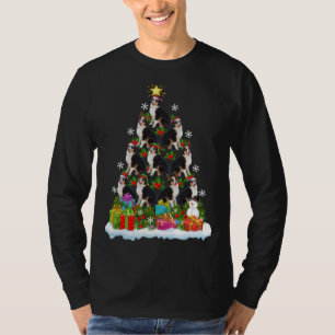 Xmas Lighting Santa Hat Australian Shepherd Christ T-Shirt