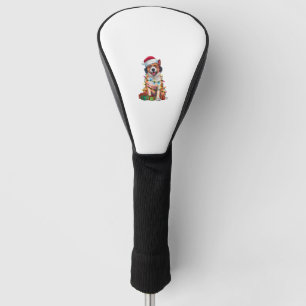 Xmas Lighting Santa Hat Briard Dog Christmas _1 Golf Head Cover