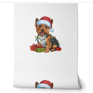 Xmas Lighting Santa Hat Cairn Terrier Dog Christma Wallpaper