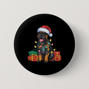 Xmas Lighting Santa Hat Cane Corso Dog Christmas 6 Cm Round Badge