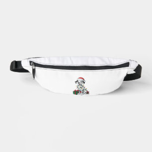 Xmas Lighting Santa Hat Dalmatian Dog Christmas  Bum Bags