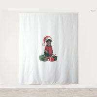 Xmas Lighting Santa Hat Doberman Dog Christmas