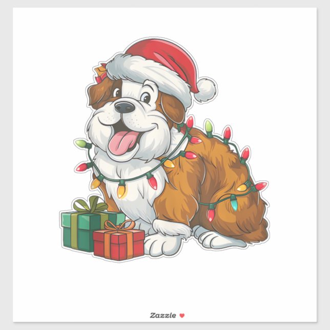 Xmas Lighting Santa Hat English Sheepdog Christmas (Sheet)