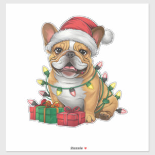 Xmas Lighting Santa Hat French Bulldog Christmas _