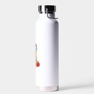 Xmas Lighting Santa Hat Goldendoodle Dog Christmas Water Bottle