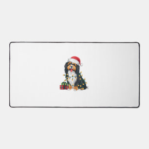Xmas Lighting Santa Hat Havanese Dog Christmas Desk Mat