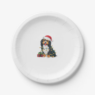 Xmas Lighting Santa Hat Havanese Dog Christmas Paper Plate
