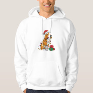 Xmas Lighting Santa Hat Ibizan Hound Dog Christmas Hoodie