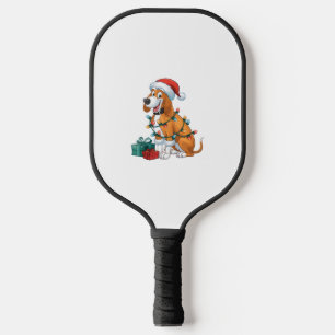 Xmas Lighting Santa Hat Ibizan Hound Dog Christmas Pickleball Paddle