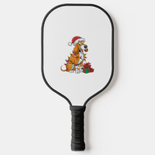 Xmas Lighting Santa Hat Ibizan Hound Dog Christmas Pickleball Paddle