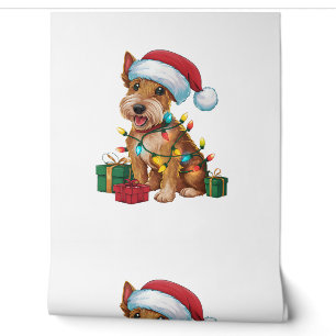 Xmas Lighting Santa Hat Irish Terrier Dog Christma Wallpaper