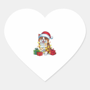 Xmas Lighting Santa Hat Karelian Bear Dog Christma Heart Sticker