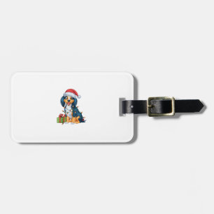 Xmas Lighting Santa Hat Kooikerhondje Dog Christma Luggage Tag