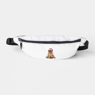 Xmas Lighting Santa Hat Leonberger Dog Christmas Bum Bags