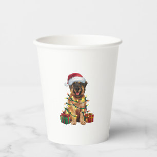 Xmas Lighting Santa Hat Leonberger Dog Christmas _ Paper Cups