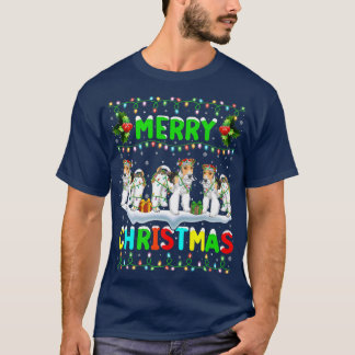 Xmas Lighting Santa Hat Merry Christmas Wire Fo Te T-Shirt